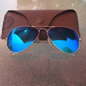 Rayban aviators blue flash lenses